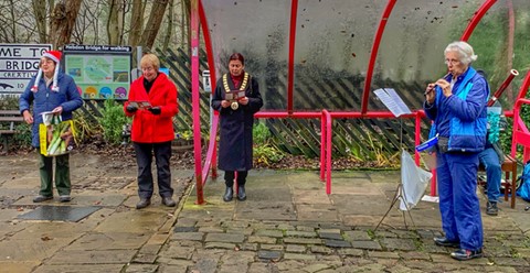 Deputy Mayor with the musicians